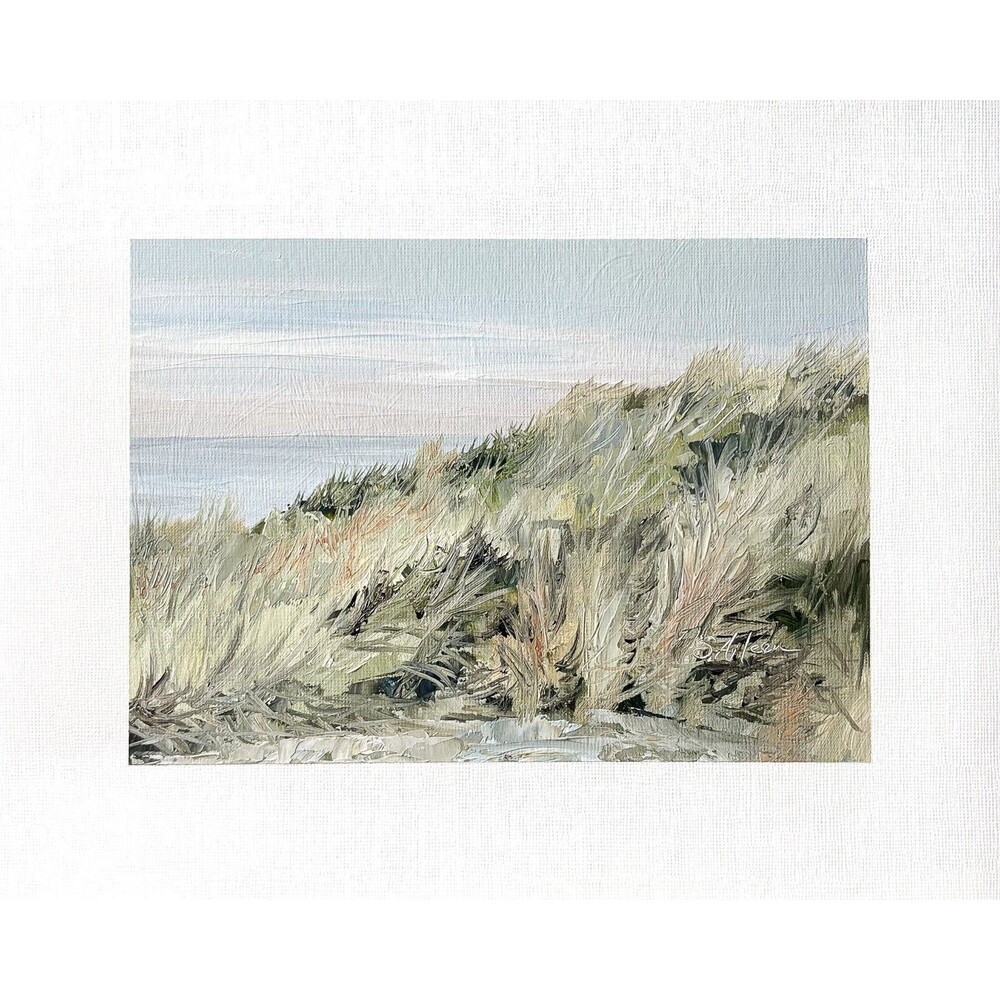 8x10 Original Oil Landscape Painting Seascape Impressionist Beach Dunes Signed
